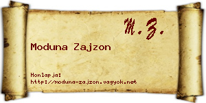 Moduna Zajzon névjegykártya